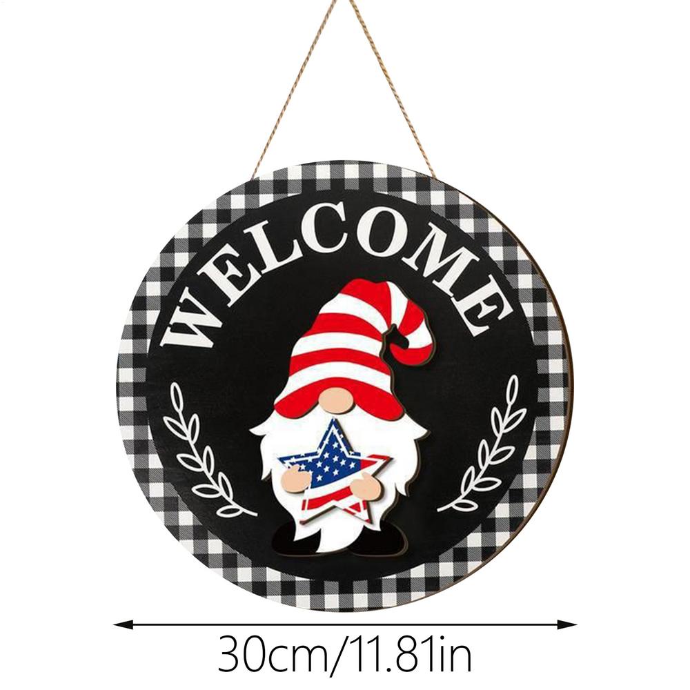 

Gnome Welcome Sign Wooden Wreath Gnomes Seasonal Door Decorations For Home Kitchen Wall Classroom School Winter Autumn Holiday