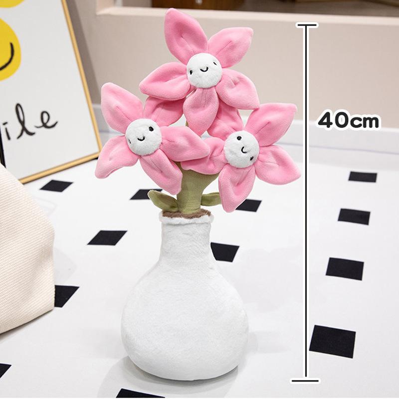 Girl's Heart Pink Peach Blossom Doll Plush Toy Doll Vase Throw Pillow Home Living Room Decoration Doll