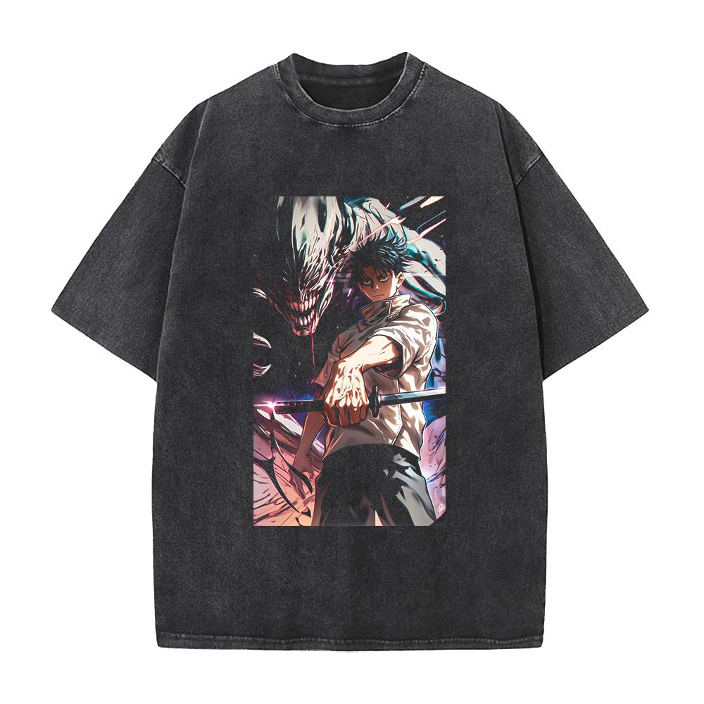 

Jujutsu Kaisen Okkotsu Yuta Cool Graphic Tshirt Men Women Clothing Short Sleeve Cotton T-shirts Washed Tee Harajuku Male T Shirt XXL чорний