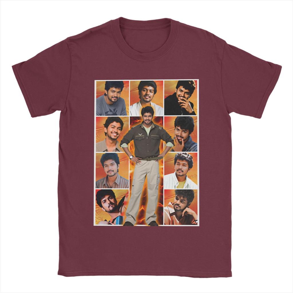 Thalapathy Vijay T Shirts for Unisex Pure Cotton Humorous TShirt Round Neck  Tee Shirt Short Sleeve Tops Plus Size