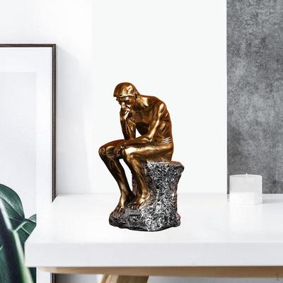 Escultura abstrata arte-pensando estatueta decorativa decoração resina pensador estátua homem