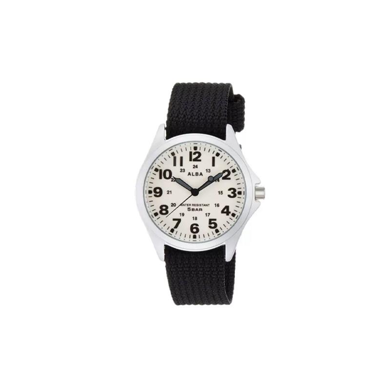 SEIKO Quartz nylon strap men s watch white dial AQPK401 белый