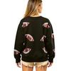 Ladies' Casual And Fashionable Round Neck Top With Ball Print Hooded T-shirt Long Sleeved Sweatshirt