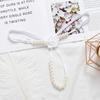 Kvinner Undertøy Flower Faux Pearls Thongs Sexy G String Transparent Truser