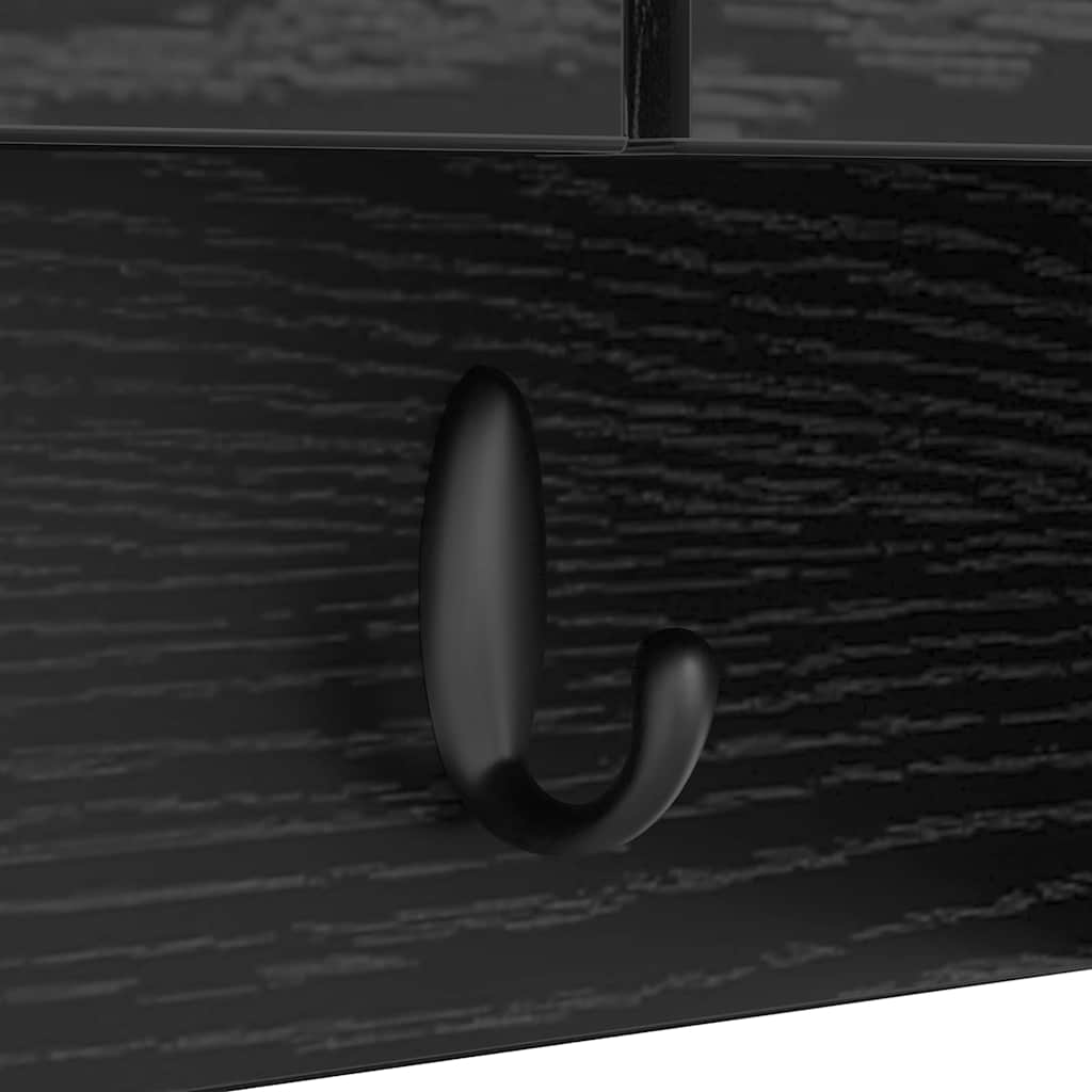 Wall Mounted Nightstand Black Oak Effect 80 x 20 x 30 cm