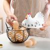Rustic Hollow Egg Container With Cover Chicken Storage Rack Portable Hen Egg Basket  Fruit Basket