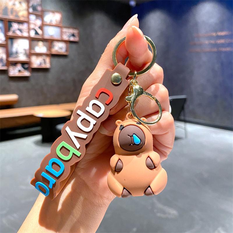 Cute Creative Capybara Doll Keychain Pendant Cartoon Kawaii Doll Car Keychain Exquisite Backpack Hanging Decorations Gifts