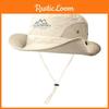 Brimmed Summer Wide Fishermans Hat With Letter Print And Mesh Design Breathable