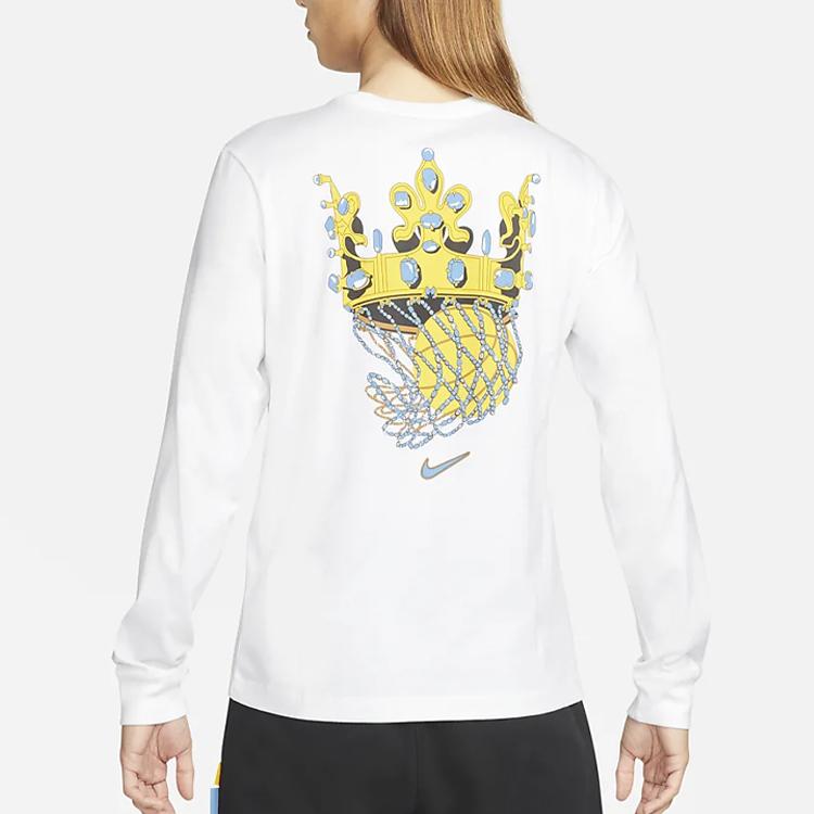 Nike Lebron Sfg Sports Print Crew Neck Long Sleeve T-Shirt Men Tops White DN2906-100