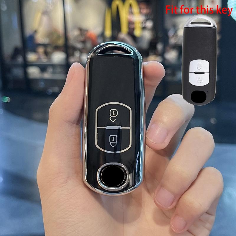 2 3 4 knapper Ny TPU bilnøkkelveske for Mazda 2 3 6 Atenza Axela Demio CX-5 CX5 CX-3 CX7 CX-9 CX30 2016 2017 2018 2019 Nøkkeldeksel