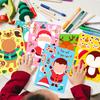 6 Sheets/Set Cartoon Christmas Theme Make a Face Stickers Children's Handmade DIY Sticker Puzzle for Gifts Packaging Decoration