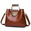Fashionable Women's Leather Large Capacity Handbag Solid Color Single Shoulder Crossbody Bag Suitable for Commuting and Banquets