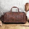 Handmade Top Grain Leather Duffle Bag: 24-inch Weekender Travel Bag
