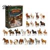 Acrylic Ornament Set Christmas Pony Advent Calendar, 24-Day with Mini Birthday Gifts for Children Horse Figures, Tree Hanging Countdown Decor,