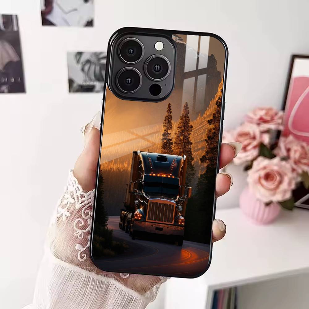 

Cool H-Heavy Truck Car Phone Case For iPhone 17 16 15 14 13 12 Pro Max Plus for Magsafe Mirror Wireless Magnetic Cover iPhone15PRO