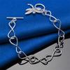 925 Sterling Silver 8-inch Exquisite Dragonfly Bracelet, Fashionable Women's Party Wedding Accessories Jewelry