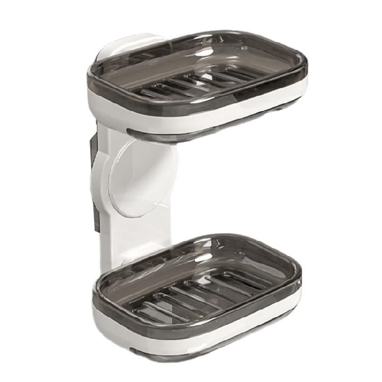 Space Saving Soap Dish Holder 1 or 2 Tiers Wall Mount Design Waterproof Surfaces Strong Adhesive Backing for Renters Bathroom