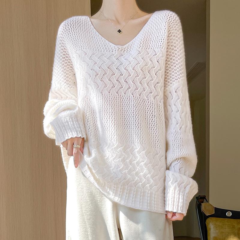 Women's Cashmere Sweater Qinghe Cashmere 30% Cashmere 70% Wool Autumn and Winter Cashmere Pullover Hand-woven Soft and Warm