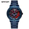 Sanda Men's Trendy Waterproof Quartz Watch with Cool Wheel Design