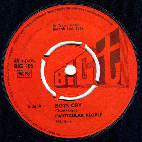 

7inch Record PARTICULAR PEOPLE - Boys Cry BIG105 Big T 1967 UK Rock Used