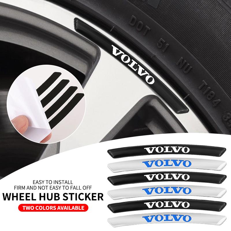 4pcs Aluminum Logo Car Wheel Rim Hub Sticker Car Decoration For Volvo XC90 XC60 C30 T6 C70 XC40 XC70 V70 V50 S80 S40 Accessories