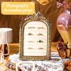 1PC Vintage Ring Holder Arched Gold Ring Wedding Display Suede Jewelry Box Holder Photo Frame Earrings Tray Anniversary Engagement Baroque Storage