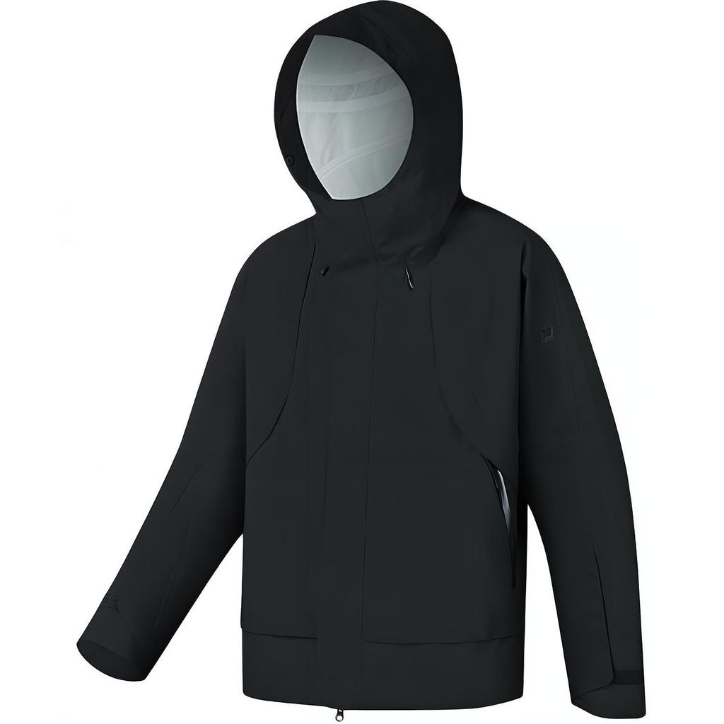 New FILA Fitness Hiking Water-Resistant Windproof Breathable Wear-Resistant Rainproof Windbreaker Jacket Unisex Jet Black A51M441703F-BK