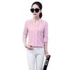 Summer Women Chiffon Blouse Shirts Ladies White Elegant Sexy V-neck Blouse Long Sleeve Shirt Female Office Shirt