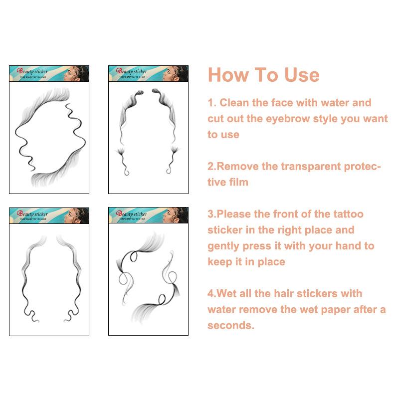 2021 Tattoo Sticker Bangs Simulated Hair Sticker Baby Hair Edge Hairline Sticker