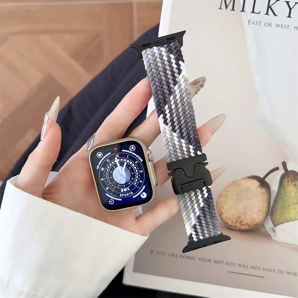 Braided Solo Loop Strap For Apple watch Band 46mm 44mm 45mm 42mm 40mm 41mm Ultra 2 49mm Correa iwatch Series 10 9 8 7 6 SE 5 4 3