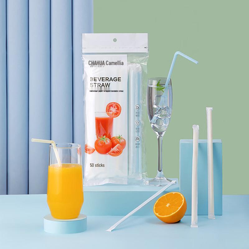 

CHAHUA Individually Wrapped Bendable Disposable Straws