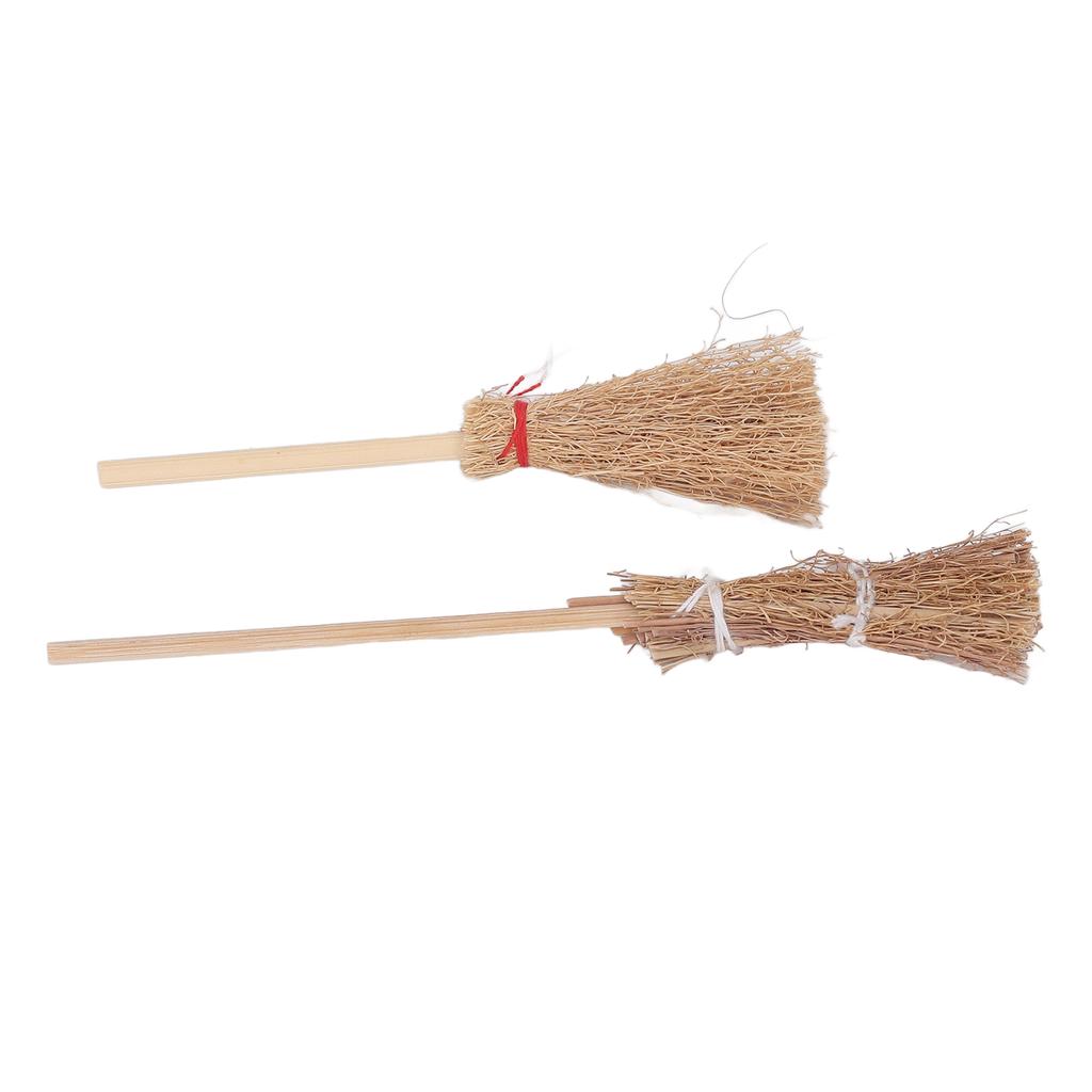 20 ADET Mini Cadı Süpürgesi Bambu 14CM 10CM Cadılar Bayramı Saman El Sanatları Cosplay Okul Partisi için