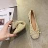 Fashion Fashion Leather Casual Ladies Footwear Flats Flat Apricot Women's Shoes Kawaii Cute Square Toe With Bow Shoe Young Wholesale