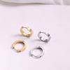 Stainless Steel Rose Gold Crystal Stones Hoop Earrings Jewelry Women Ladies Minimalism Earrings Jewellery Gift for Him