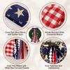 Patriotic Star and Plaid Ribbon Bow for Wreaths Door Wall Decor Indoor Outdoor Decorative Hanging Accessory for Festivals Parties Events