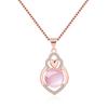 Trendy 925 Silver Jewelry Necklace Heart Shape Rose Quartz Zircon Gemstone Pendant for Women Wedding Promise Party Accessories