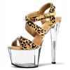 15Cm High Heel Leopard Print Hollow Sandals Stiletto Princess Shoes