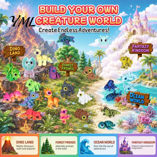 Creative Gift Ideas for Kids 3D Printed Animal Advent Calendar, 24-Day Dinosaur Ocean Land Miniature Toys Collection Figure Countdown Set, Christmas