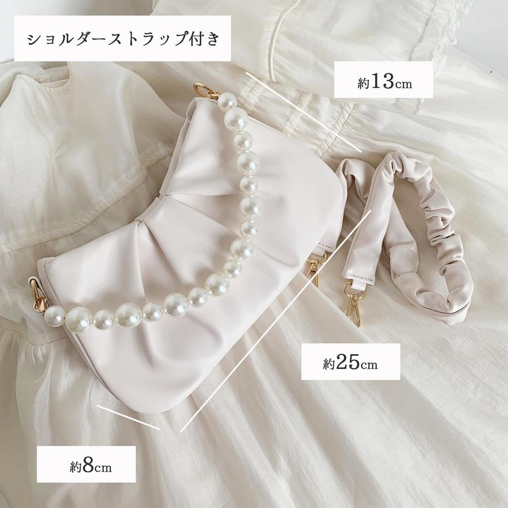 Lapimou Pärlaxelväska, Festväska, 2-vägs, Stor kapacitet, Dam, MiniLiten, Snygg och Söt, Perfekt för Bröllop, Yukata och Mogenhetsfest