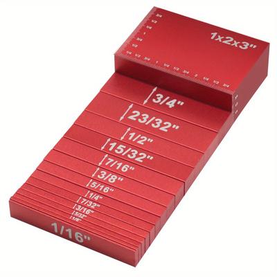 15pc/1sets Aluminum Router & Table Saw Setup Blocks - Precision Height Gauge Set with Engraved Markings