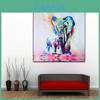 Frameless Elephant Oil Painting On Canvas For Sophisticated Wall Art Decor