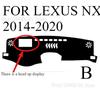 FOR LEXUS NX 2014- Car Dash Mat Dashmat Dashboard Mat Cover Sun Shade Dash Board Cover Carpet  Accessories