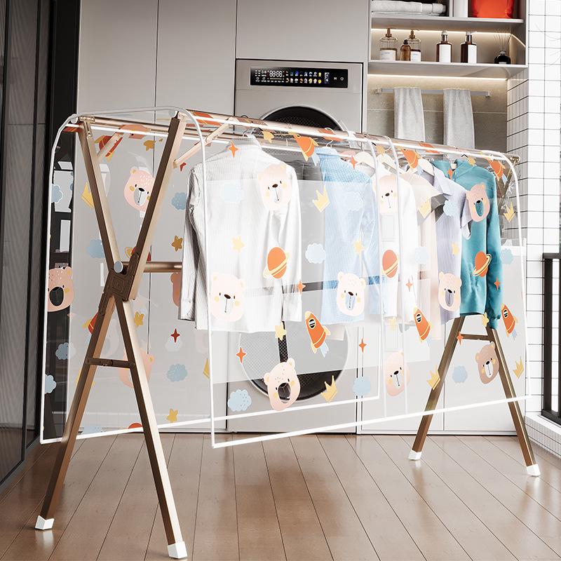 PEVA Garment Dust Cover: Transparent, Floor-Standing, Waterproof, Dustproof.