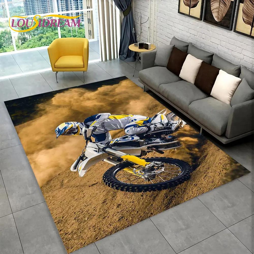 Tappeto da Area Tappeto da Corsa per Moto 3D Grande, Tappeto per Casa Soggiorno Camera da Letto Divano Zerbino Decorazione, Tappetino Antiscivolo per Giochi per Bambini