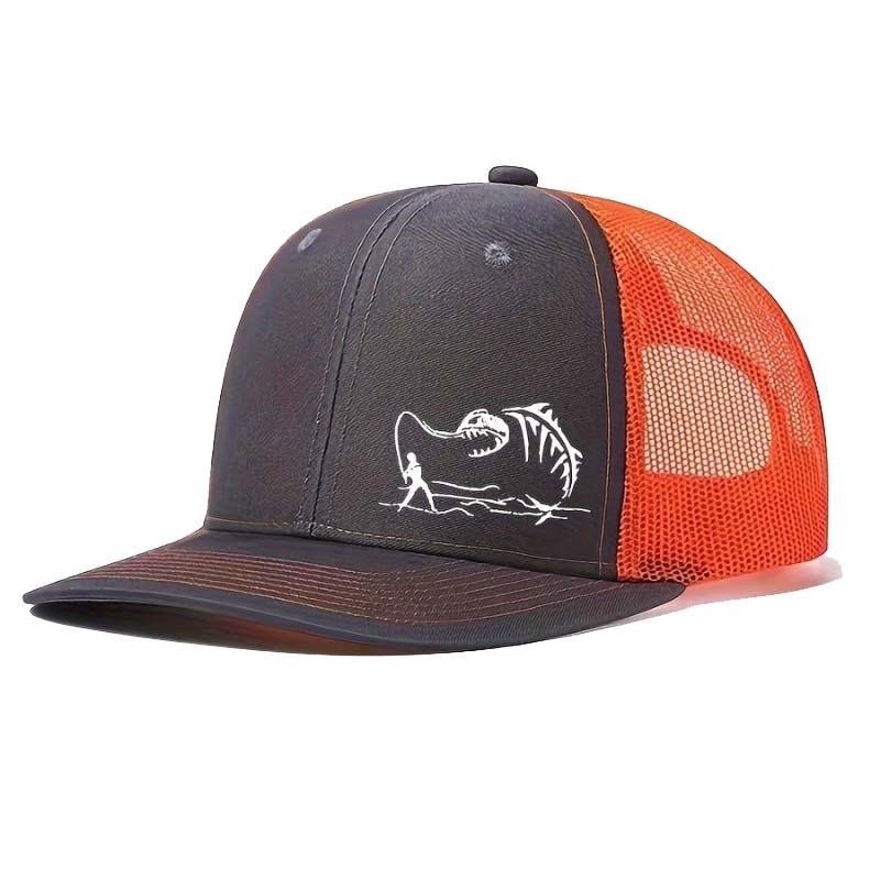 OutdoorSports Hip Hop Hat Fisherman Printed Net Hat TruckDriver Slightly Curved Baseball Cap Deep Brim HipDance Hipster Male Cap