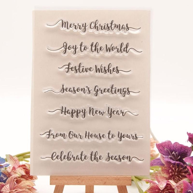 Blessing Word Clear Stamp Silicone Stamp Merry Christmas Transparent Stamp for Card Making Scrapbookig Decorations
