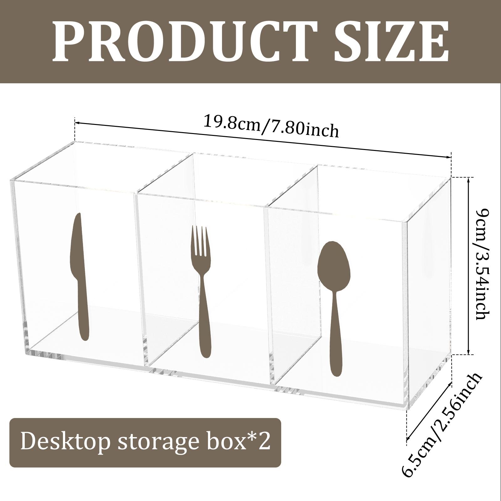 

Acrylic Cutlery Organizer Clear Spoon and Fork Holder Exquisite 3 Section Tableware Storage Box Household Cutlery Utensil Holder прозрачный