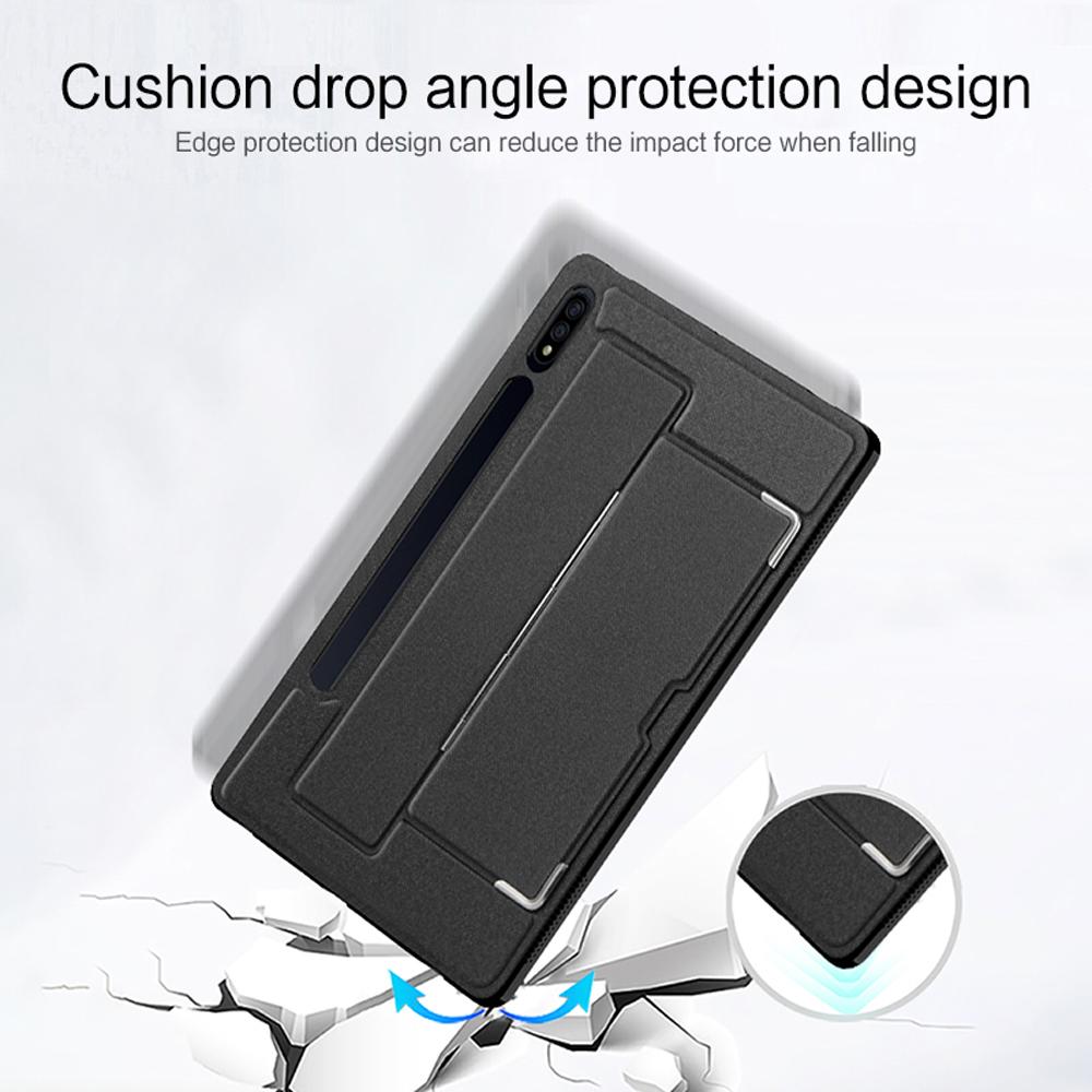 For Samsung Galaxy Tab S8 Case PU Leather Coated PC Tablet Cover with Back Kickstand