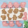 8Pcs Animals Cookie Mold Set Cartoon Cookie Stamp Fondant Cake Decoration Tools 3D Hand Pressure Plastic