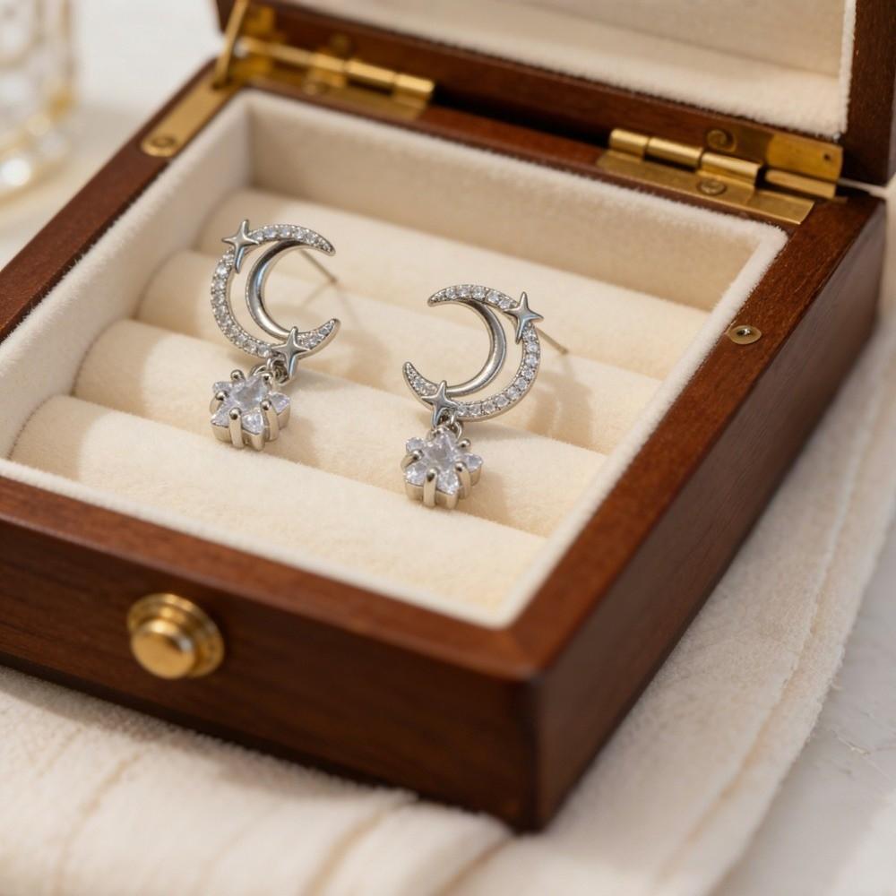 Crystal Butterfly Droplet Earrings Temperament Ladies' Ear Accessories Zircon Ear Stud  Girls